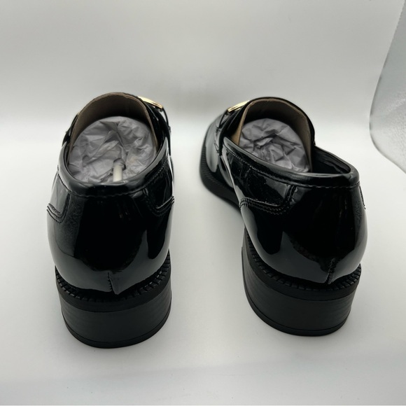 Anne Klein Flex Black Loafers with Gold Accent - Picture 5 of 6
